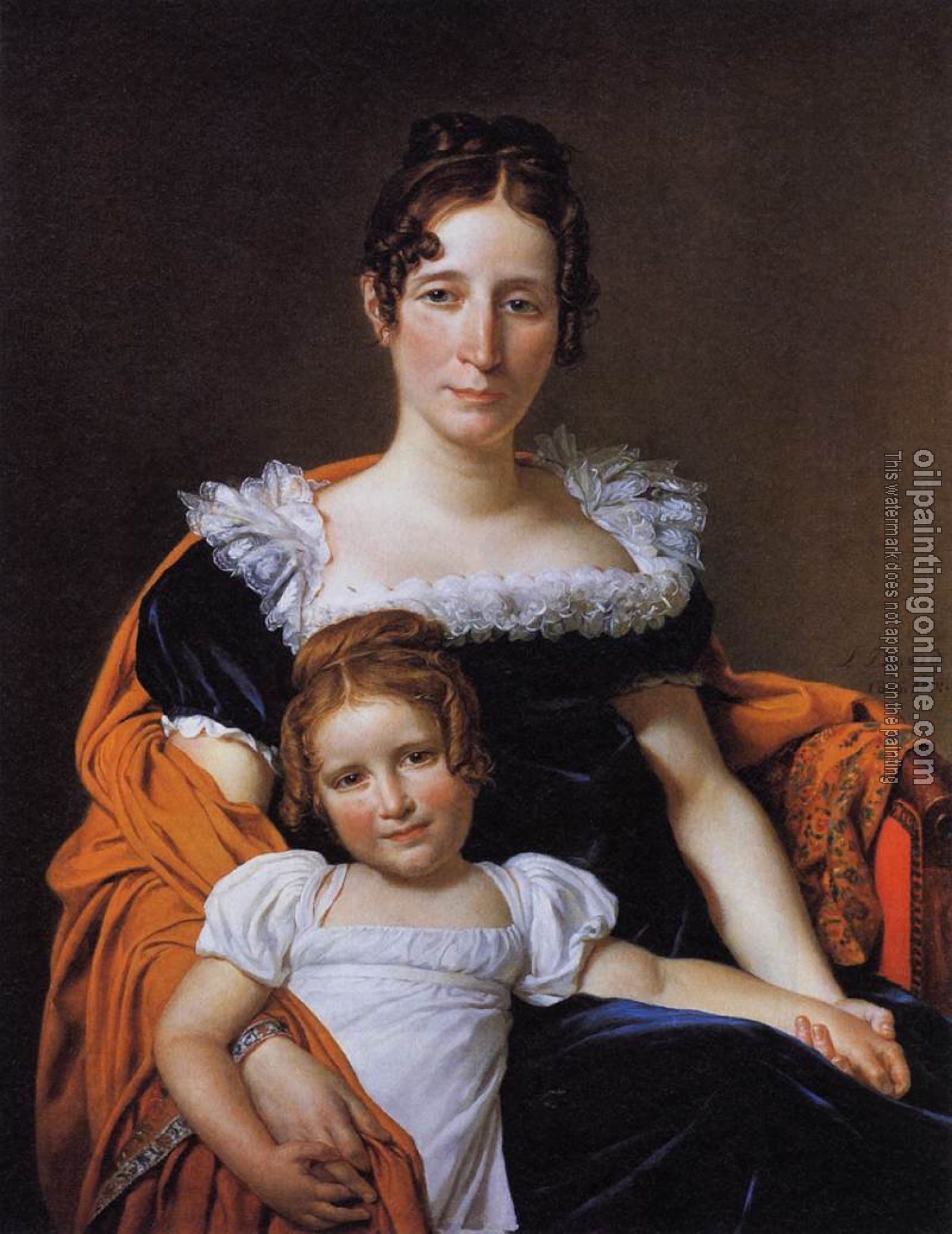 David, Jacques-Louis - Portrait of the Comtesse Vilain XIIII and her Daughter
